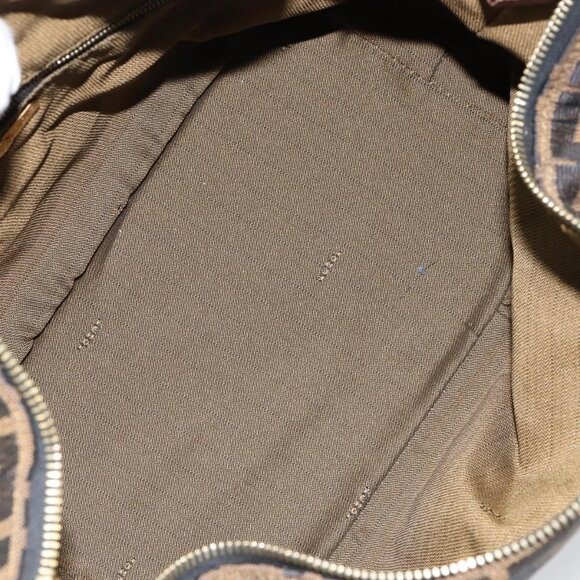 FENDI Zucca Canvas Vanity Bag Black Brown Auth 147546 - Picture 10 of 16